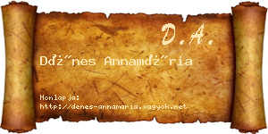 Dénes Annamária névjegykártya